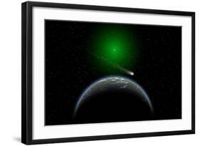 A Comet Passing a Distant Alien World-null-Framed Art Print