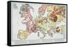 A Comic Map of Europe, "Hark! Hark! The Dogs Do Bark!" by Walter Emanuel, 1914-null-Framed Stretched Canvas