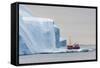 A Commercial Iceberg Tour Amongst Huge Icebergs Calved from the Ilulissat Glacier-Michael-Framed Stretched Canvas