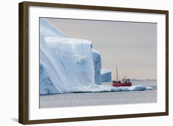 A Commercial Iceberg Tour Amongst Huge Icebergs Calved from the Ilulissat Glacier-Michael-Framed Photographic Print