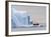 A Commercial Iceberg Tour Amongst Huge Icebergs Calved from the Ilulissat Glacier-Michael-Framed Photographic Print