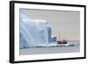 A Commercial Iceberg Tour Amongst Huge Icebergs Calved from the Ilulissat Glacier-Michael-Framed Photographic Print