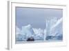 A Commercial Iceberg Tour Amongst Huge Icebergs Calved from the Ilulissat Glacier-Michael-Framed Photographic Print