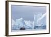 A Commercial Iceberg Tour Amongst Huge Icebergs Calved from the Ilulissat Glacier-Michael-Framed Photographic Print