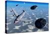 A Commerical Flight Boeing 747 Being Stalked by Ufo'S-null-Stretched Canvas