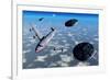 A Commerical Flight Boeing 747 Being Stalked by Ufo'S-null-Framed Art Print