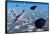 A Commerical Flight Boeing 747 Being Stalked by Ufo'S-null-Framed Stretched Canvas