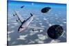 A Commerical Flight Boeing 747 Being Stalked by Ufo'S-null-Stretched Canvas