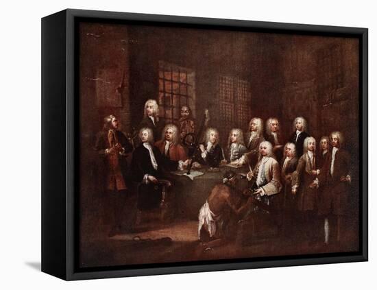 A Committee of the House of Commons at the Fleet Prison, 1729-William Hogarth-Framed Stretched Canvas