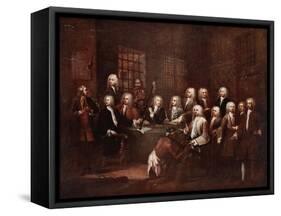 A Committee of the House of Commons at the Fleet Prison, 1729-William Hogarth-Framed Stretched Canvas