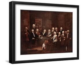 A Committee of the House of Commons at the Fleet Prison, 1729-William Hogarth-Framed Giclee Print