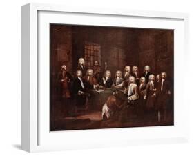 A Committee of the House of Commons at the Fleet Prison, 1729-William Hogarth-Framed Giclee Print