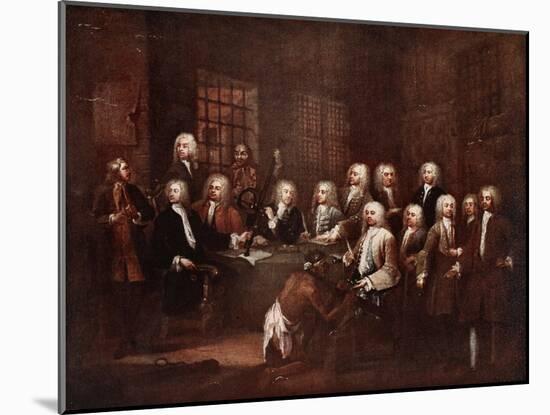 A Committee of the House of Commons at the Fleet Prison, 1729-William Hogarth-Mounted Giclee Print
