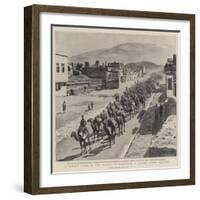 A Common Scene in the Streets of Erzeroum, a Passing Camel Caravan-Frank Dadd-Framed Giclee Print