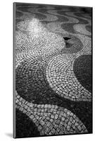 A Common Wood Pigeon on the Portuguese Tiles of Rossio Square at Sunset-Alex Saberi-Mounted Photographic Print