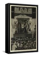 A Communists' Meeting in Paris, Louise Michel Addressing the Audience-Joseph Nash-Framed Stretched Canvas