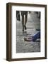 A Commuter Walks by a Homeless Man in a Deserted Shopping Area During a 24-Hour Strike in Athens-Yannis Behrakis-Framed Photographic Print