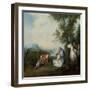 A Company at the Edge of the Forest, 1720 (Oil on Canvas)-Nicolas Lancret-Framed Giclee Print