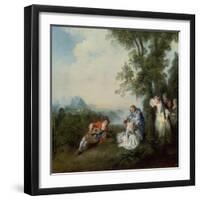 A Company at the Edge of the Forest, 1720 (Oil on Canvas)-Nicolas Lancret-Framed Giclee Print