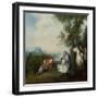 A Company at the Edge of the Forest, 1720 (Oil on Canvas)-Nicolas Lancret-Framed Giclee Print