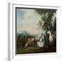 A Company at the Edge of the Forest, 1720 (Oil on Canvas)-Nicolas Lancret-Framed Giclee Print