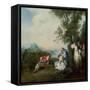 A Company at the Edge of the Forest, 1720 (Oil on Canvas)-Nicolas Lancret-Framed Stretched Canvas