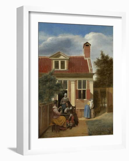 A Company in the Courtyard Behind a House, 1663-1665-Pieter de Hooch-Framed Giclee Print