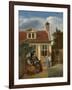 A Company in the Courtyard Behind a House, 1663-1665-Pieter de Hooch-Framed Giclee Print