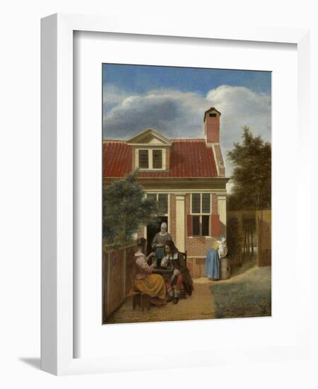 A Company in the Courtyard Behind a House, 1663-1665-Pieter de Hooch-Framed Giclee Print