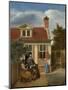 A Company in the Courtyard Behind a House, 1663-1665-Pieter de Hooch-Mounted Giclee Print