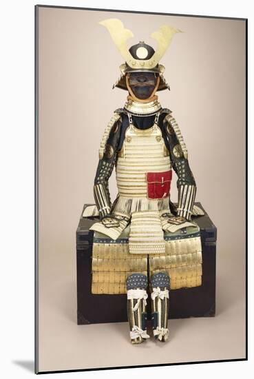 A Composite Japanese Armour Suit with a Saotome Helmet-null-Mounted Giclee Print