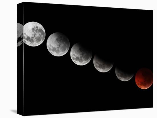 A Composite Showing Different Stages of the 2010 Solstice Total Moon Eclipse-Stocktrek Images-Stretched Canvas