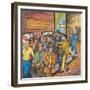 A `Con Man' Selling Toy Wrist Watches for Real Ones on a Seattle Street-Ronald Ginther-Framed Giclee Print