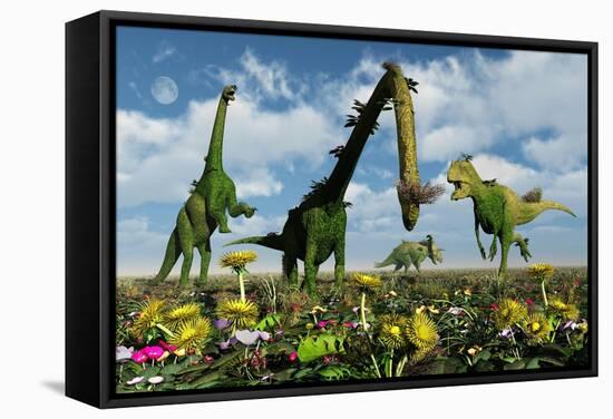 A Conceptual Dinosaur Garden-null-Framed Stretched Canvas