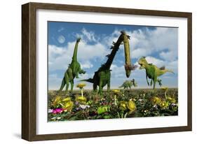 A Conceptual Dinosaur Garden-null-Framed Art Print