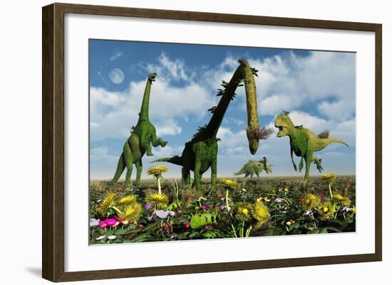 A Conceptual Dinosaur Garden-null-Framed Art Print