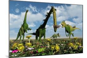 A Conceptual Dinosaur Garden-null-Mounted Art Print