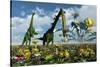 A Conceptual Dinosaur Garden-null-Stretched Canvas