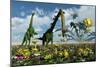 A Conceptual Dinosaur Garden-null-Mounted Premium Giclee Print