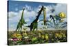 A Conceptual Dinosaur Garden-null-Stretched Canvas