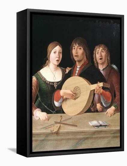 A concert, ca.1485-95-Lorenzo Costa-Framed Stretched Canvas