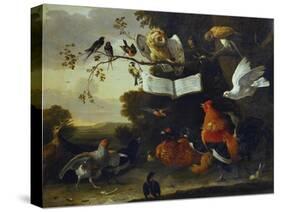 A Concert of Birds-Melchior de Hondecoeter-Stretched Canvas