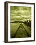 A Concrete Jetty on Water under a Stormy Sky-Cristina Carra Caso-Framed Photographic Print