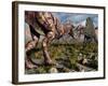 A Confrontation Between a T. Rex and a Spinosaurus Dinosaur-Stocktrek Images-Framed Photographic Print