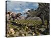 A Confrontation Between a T. Rex and a Spinosaurus Dinosaur-Stocktrek Images-Stretched Canvas