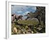 A Confrontation Between a T. Rex and a Spinosaurus Dinosaur-Stocktrek Images-Framed Photographic Print