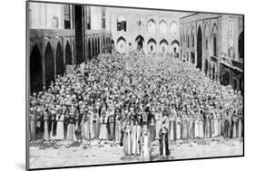 A Congregation Faces the Holy Kaaba in Mecca's Mosque, Saudi Arabia, 1922-null-Mounted Giclee Print