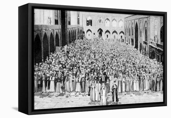 A Congregation Faces the Holy Kaaba in Mecca's Mosque, Saudi Arabia, 1922-null-Framed Stretched Canvas