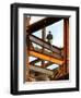 A Construction Worker Stands on a Steel Beam While Working on a High Rise Building-null-Framed Photographic Print