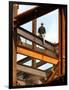 A Construction Worker Stands on a Steel Beam While Working on a High Rise Building-null-Framed Photographic Print